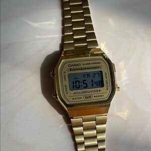 Casio Gold Tone Digital Illuminator Watch